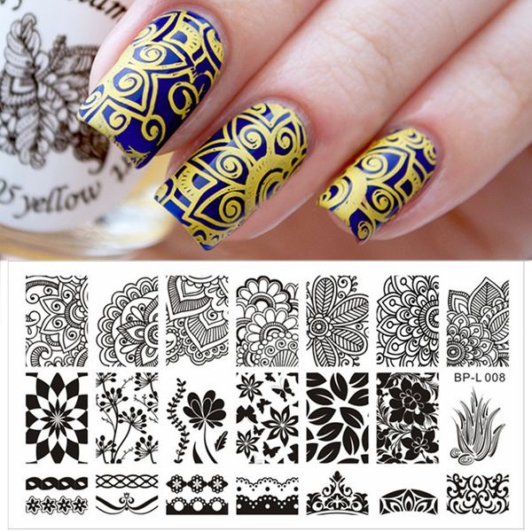 

born pretty nail stamping plates various arabesque pattern nail art stamp template image plate diy manicure decoration bp-l008, White