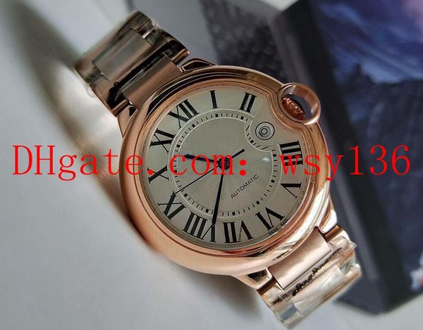 

mens watches 42mm w69005z2 18k yellow gold men's automatic mechanical movement watch, Slivery;brown