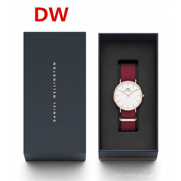 

New Daniel watches 40mm Men watches 36mm women watches Luxury Brand Quartz Watch Female Clock Relogio Montre Femme +watch box NATO watch