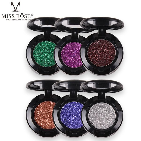 

brand miss rose single color eyeshadow diamond rainbow glitters make up cosmetic pressed glitter eye shadow palette 24 colors