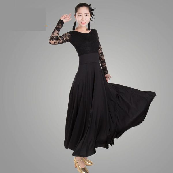 

new women lace mesh long sleeve ballroom salsa/ballroom/tango dance costume clothes women standard ballroom dancing dresses, Black;red