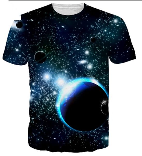 

новое прибытие женщины/мужчины 3d футболки планета пространство галактики графический футболки camiseta де лос hombres хлопок одежда повседн, White;black