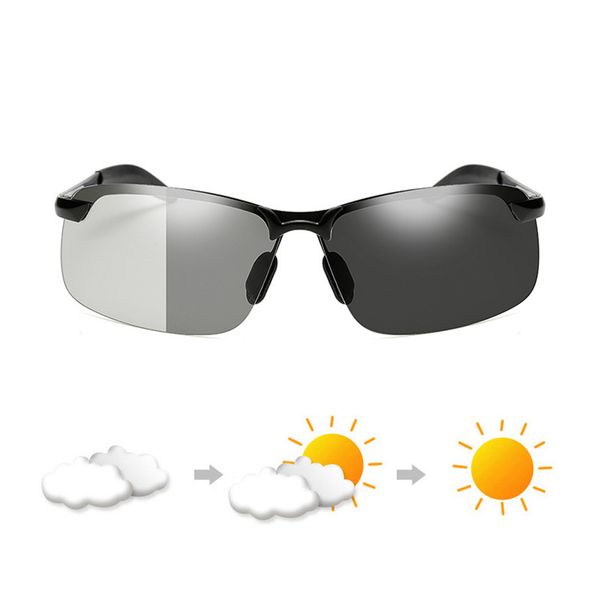 

nywooh driving polarized pchromic sunglasses men chameleon discoloration sun glasses male driver goggles, White;black