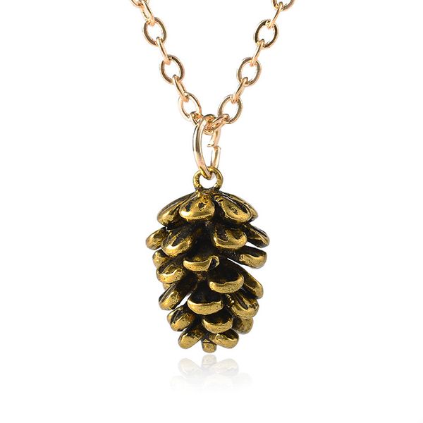 

pinecone pendant women necklaces pine cone pendant necklaces bronze silver colors plant pendant alloy jewelry gift
