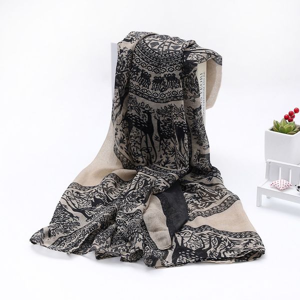 

New Fashion Women Scarf Bali Yarn Soft Shawl Lady Long Cotton Voile Print Scarves Shawl Wrap Clearance Sale