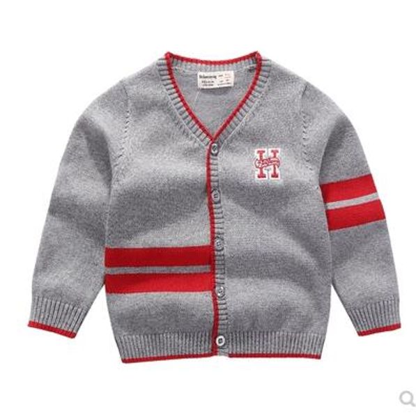 

2018 new boys sweater coat autumn and winter 0-2 years old cotton knit cardigan baby girl winter sweaters, Blue