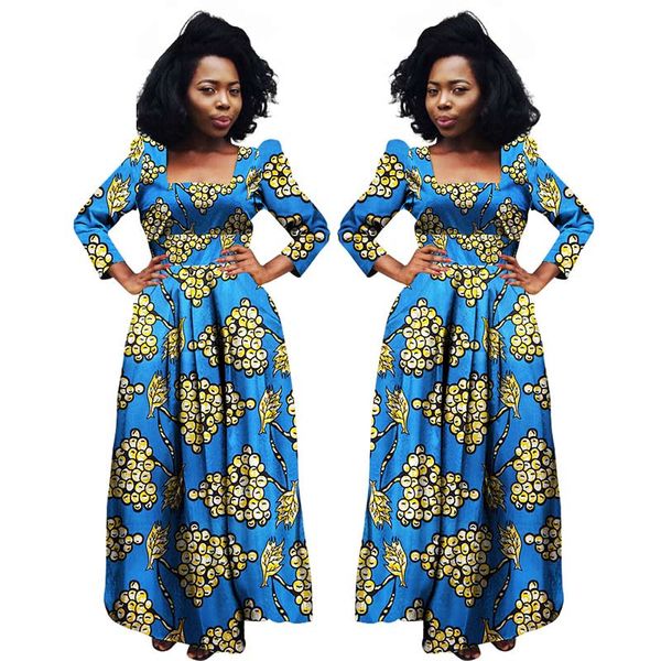 2018 Vestidos Africanos para Mulheres Bazin Riche Dashiki Tecido Vestidos África Cera Impressão Estilo Moda Plus Size Roupas para Mulheres