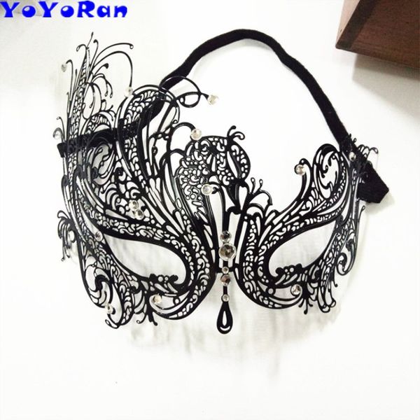 

yoyoran hollow metal sheet face mask for woman party cosplay half face mask rock bar performance prop fashion jewelry lady, Silver