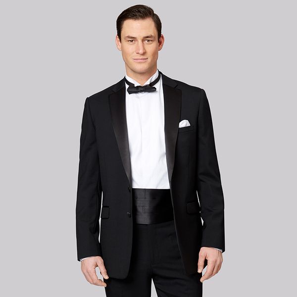 

2018 latest coat pant designs black men suits satin notched lapel wedding prom costume slim fit terno man male blazer 2 pieces, White;black