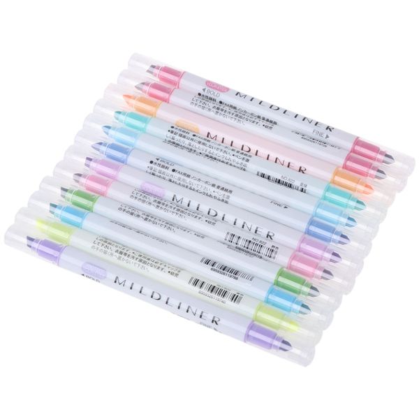 

12 colors highlighter artist double headed fluorescent sketch markers pen school
