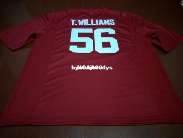

men #56 tim williams alabama crimson tide red black white college jersey or custom any name or number jersey, Black;red