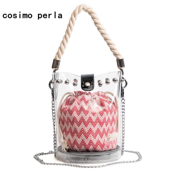 

Лето ясно ведро Crossbody сумки для женщин 2018 желе пластиковые сумки мини кошелек цепи заклепки строка путешествия пляж сумки на ремне