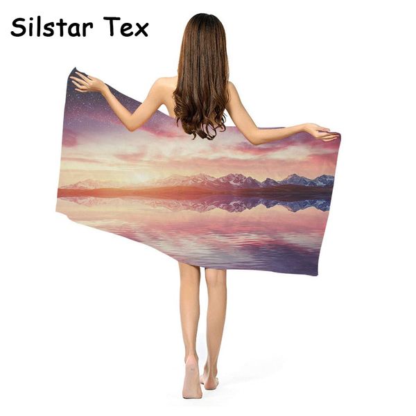 

silstar tex quick-dry bath towel starry sky printed microfiber towel camping gym yoga mat picnic travel rectangle blanket