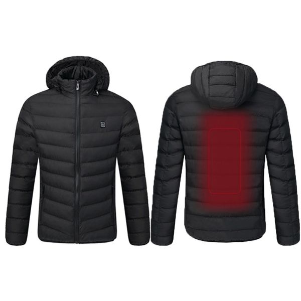 

2018 men outdoor heating slim cotton hood down coats winter carbon fiber electric heated jacket for ski climbing thermal clothes