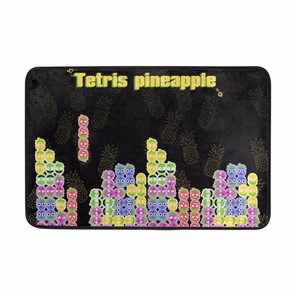 

tetris pineapple printed carpet anti-slip bathroom floor mat machine washable microfiber chenille bath mats toilet door mat