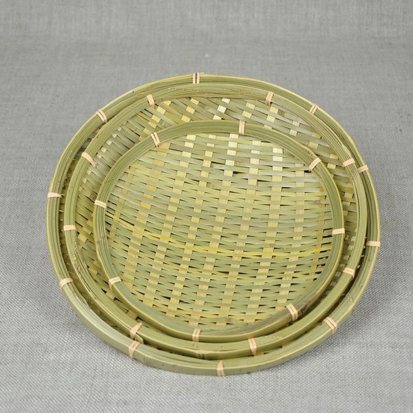 

wholesale- handmade bamboo basket fruit tray, round shape, natural healthy material, dish, diaplay basket