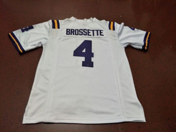 

мужчины #4 ник броссетт белый фиолетовый lsu тигры выпускников колледжа джерси размер s-4xl или обычай любое имя или номер джерси, Black;red