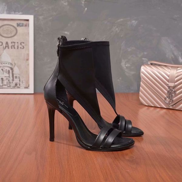 

2018 brand new fa hion women cowhide leather lyca high heel andal black color 10cm heel ize 35 41 drop hipping