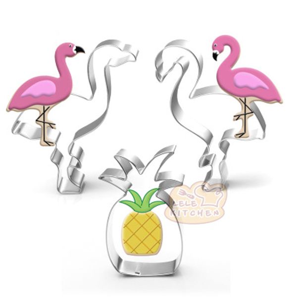 

flamingo, pineapple coconut tree stainless steel cake cookie bakeware cake mould fondant cookie cutters biscuit mold diy