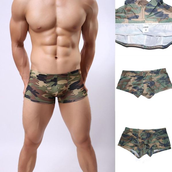 

1pc mens camo camouflage soft underwear u convex pouch underwear trunk  l xl soft men, Black;white
