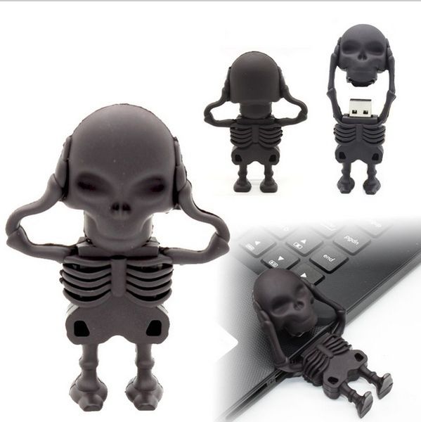 

usb flash drive humen skeleton pen drive cartoon u disk new design memory sticks 16gb pendrive 8gb cool flash card u46