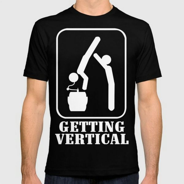 

new fashion getting vertical printing man t-shirt cotton o neck mens short sleeve mens tshirt male tees wholesale, White;black