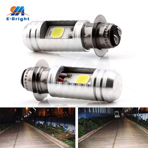 

8pcs 20pcs p15d 9-80v 12w cob motorcycle headlight with high low beam electric car bulbs white aluminum 900lm driving fog light