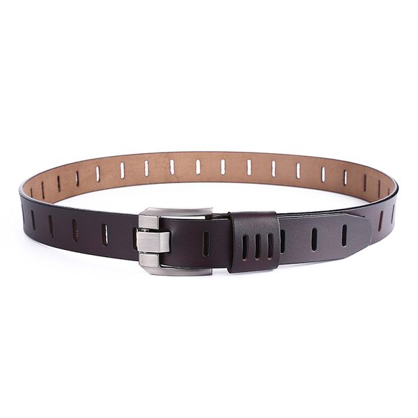 

lgfd8913f men wide pin buckle cowhide split leather belt office dress leather belts, Black;brown