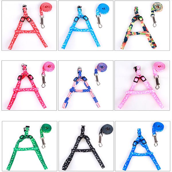 

1.0*120cm Dog Harness Leashes Nylon Printed Adjustable Pet Dog Collar Puppy Cat Animals Accessories Pet Necklace Rope Tie Collar XHH7-1172