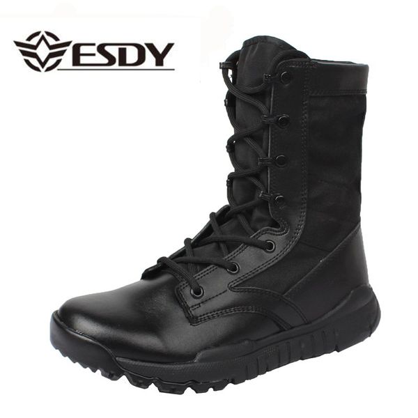 

men ankle work boots combat shoes super light tactics boots desert shoes breathable, Black