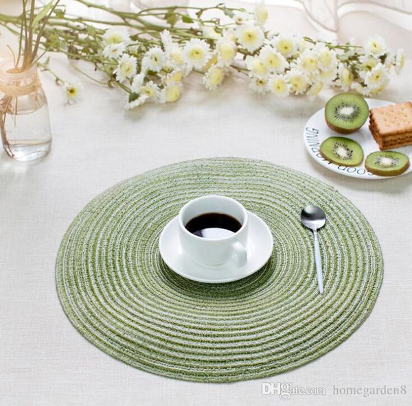 

кухонные коврики круглая хлопчатобумажная пряжа placemat западная пищевая подкладка тканая тарелка для дома предметы домашнего обихода проти