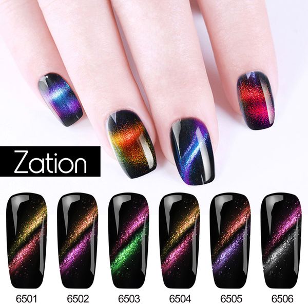 

zation nail art design uv led chameleon color gel new 7ml soak off gel varnish 3d cat eye lacquers new product nail polish, Red;pink