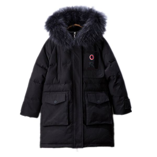 

6 to 14 years kids & teenager boys racoon fur hooded long down jacket & coat children boy fashion casual warm outwear clothing, Blue;gray