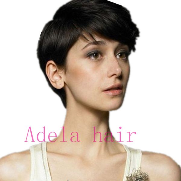 Pixie Cut Short Human Hair Wigs For Black Women Bob Full Lace