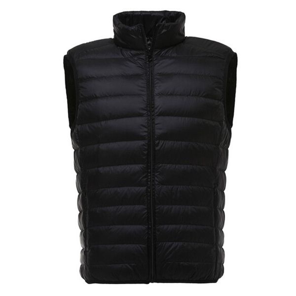 

men winter duck down vest mens casual sleeveless jackets ultralight 90% vests colete masculino men's new outwear waistcoat ing, Black;white