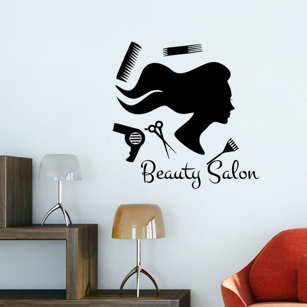 Hair Beauty Salon Wall Decorative Stickers Adhesive Vinyl Wall