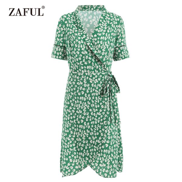 

zaful floral print vintage women summer dress wrap belts 60s elegance audrey hepburn party dress vestidos femme robe sundress, White;black