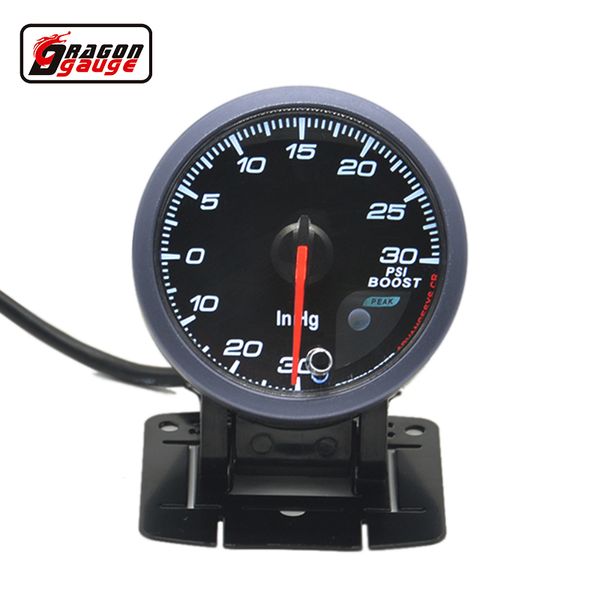 Dragon gauge 60mm Motore passo-passo Auto Car Turbine turbo manometro misuratore di pressione boost meter -30 ~ 30 PSI Inhg