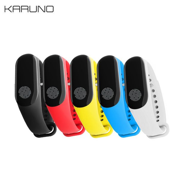 

karuno m33 smart bracelet women heart rate monitor wrist fitness tracker message push wristband intelligent for android ios, Slivery;brown