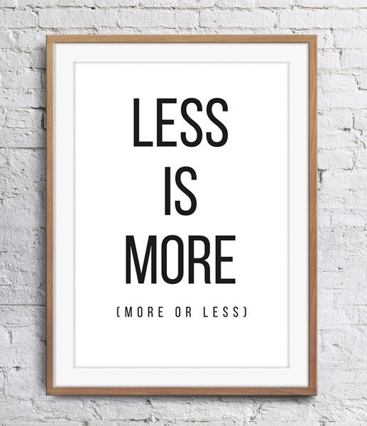 

motivational inspirational quotes less is more art poster wall decor pictures art print poster unframe 16 24 36 47 inches