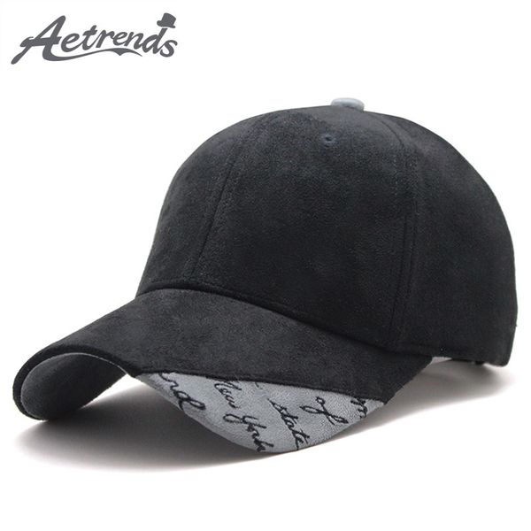 

aetrends] 2018 new suede fabric baseball cap men women cotton snapback hats z-6244, Blue;gray