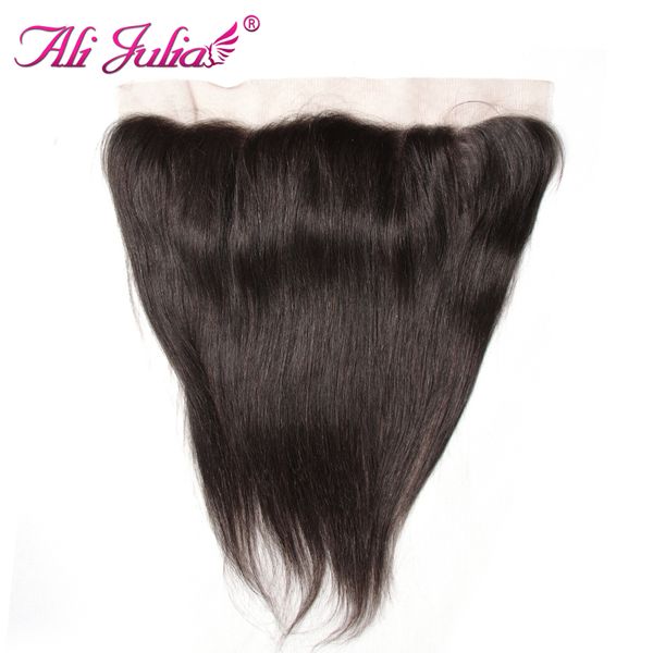 

ali julia hair 13''*4'' brazilian straight frontal 10''-20'' human hair ear to ear lace frontal part non remy 120% density, Black;brown