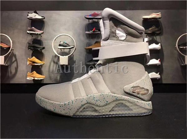 

оптовая air mag кроссовки marty mcfly led обувь назад в будущее glow in the gray black mag marty mcfly кроссовки с box баскетбол обувь, White;red