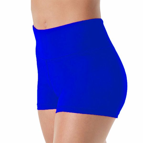 

ovigily women high waisted lycra spandex dance shorts girls royal blue work out gymnastics dancing shorts laddies fitness, White;black