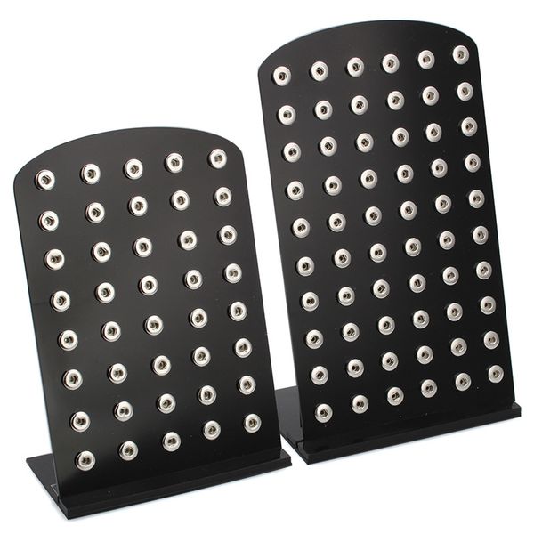 

new snap button jewelry black acrylic snap display for 40pcs & 60pcs 12mm stands display detachable set zk003-b, Golden;silver