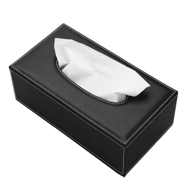 

pu leather rectangular pu leather facial tissue box napkin holder for home office ltb004