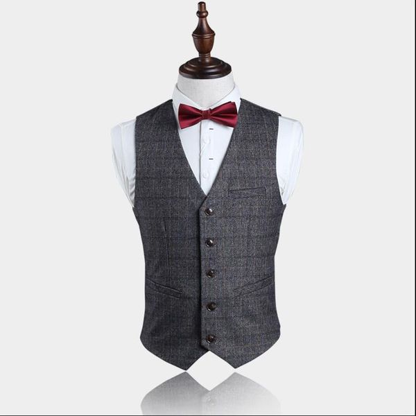 

in the spring and autumn season suit of suit vest male british style men's vest casual business professional waistcoat, Black;white