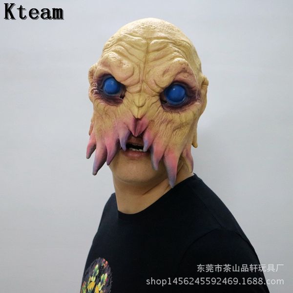 

new halloween ufo shaped latex mask full head horror rubber masks masquerade party cosplay fancy costume props