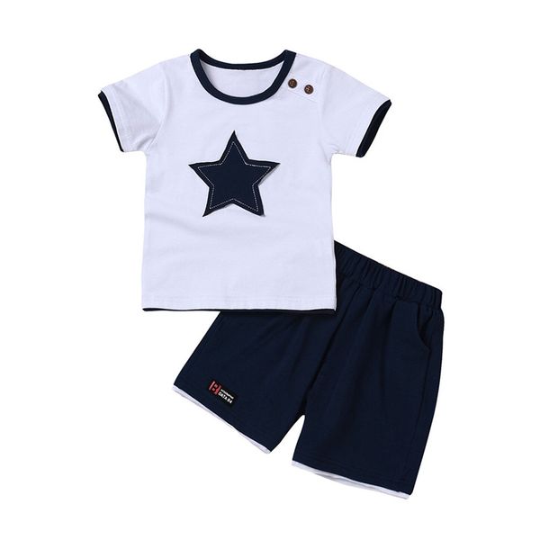 2018 neue Baby-kleidung Mode Baby Kinder Kleidung Jungen Sommer Stern Kurzarm T-shirt + Shorts 2PCS Jungen set Infant Kleinkind Outfits