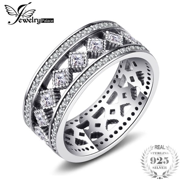 

jewelrypalace 925 sterling silver vintage enchantment hollow-out cocktail ring round fashion jewelry steel rings for woman/girls, Golden;silver